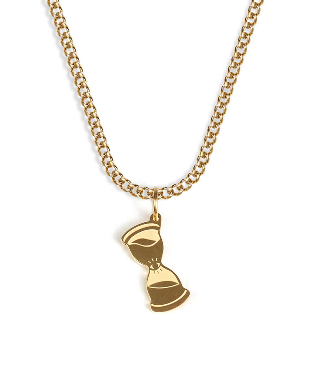unshinebar-time-kette-gold-mit-sanduhr-anh-nger-hourglass-edelstahl image 1