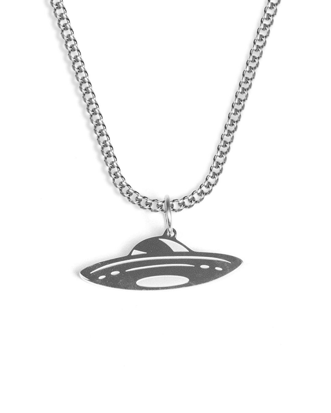 unshinebar-ufo-halskette-silber-45cm-edelstahl-wasserfest image 1
