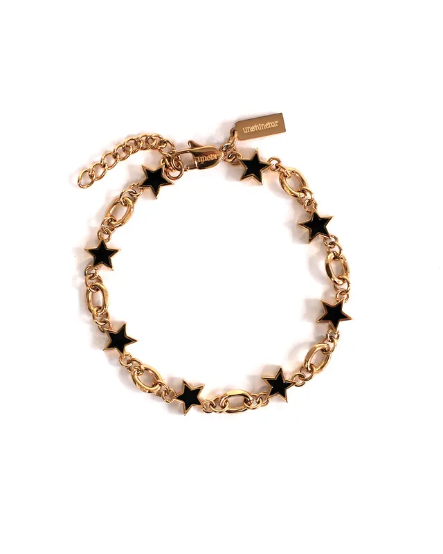 unshinebar-black-galaxy-star-armband-gold-8mm image 1