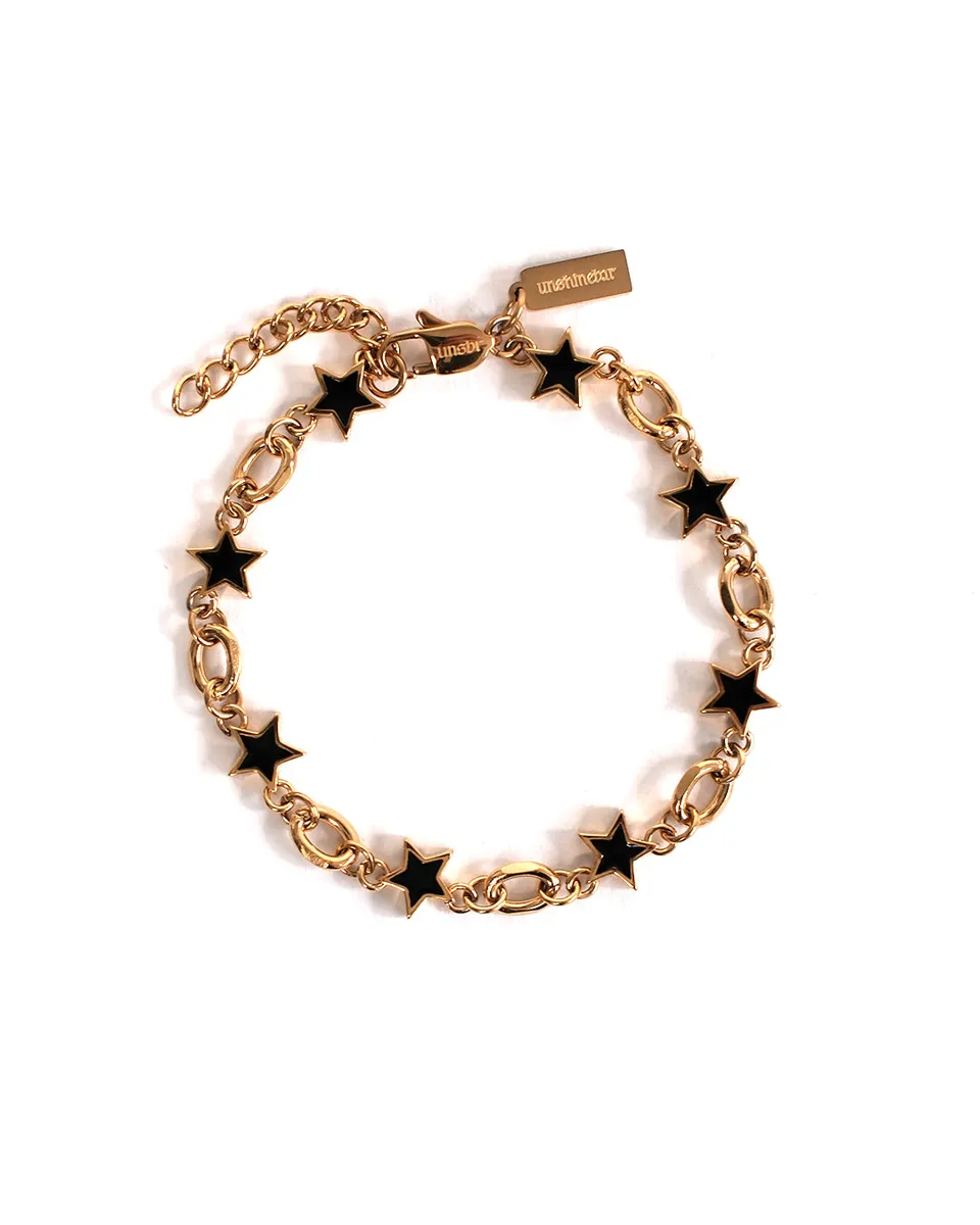 unshinebar-black-galaxy-star-armband-gold-8mm image 1