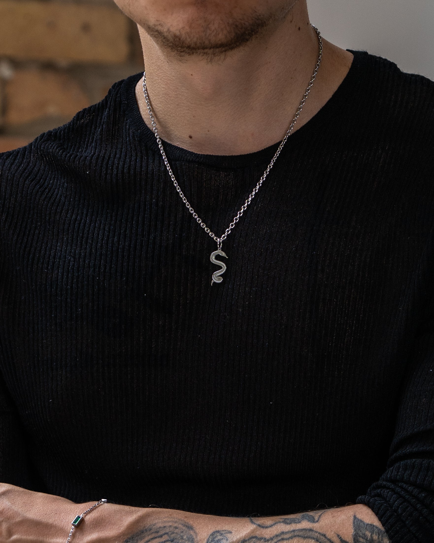 unshinebar-snake-halskette-silber-schlangen-kette-edelstahl image 4