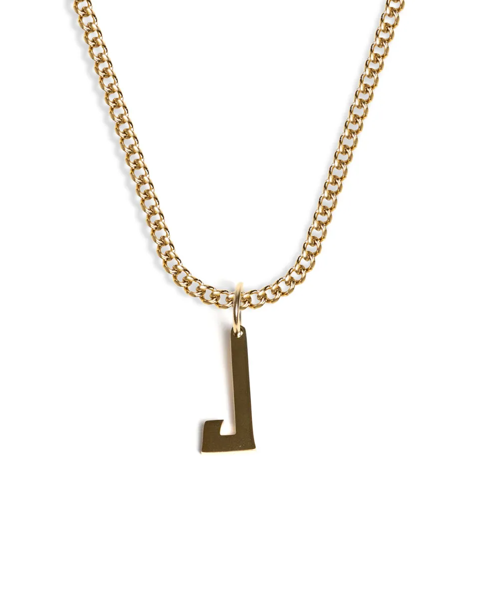 unshinebar-initial-j-halskette-gold-45cm-oval-wasserfest image 1