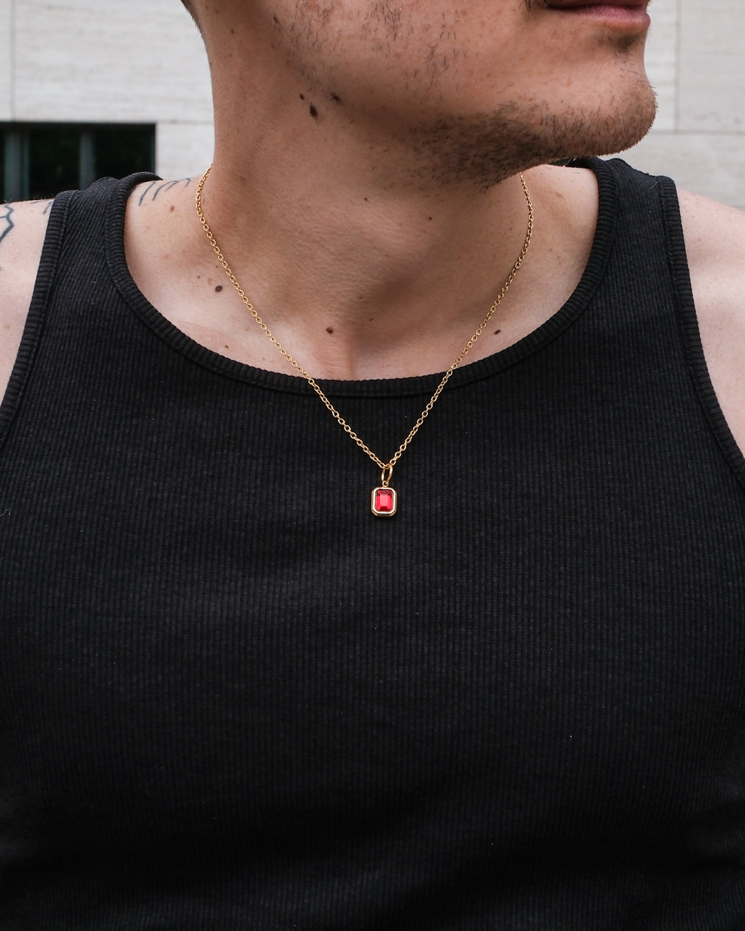 unshinebar-ruby-gemstone-kette-gold-zirkonia-45cm image 3
