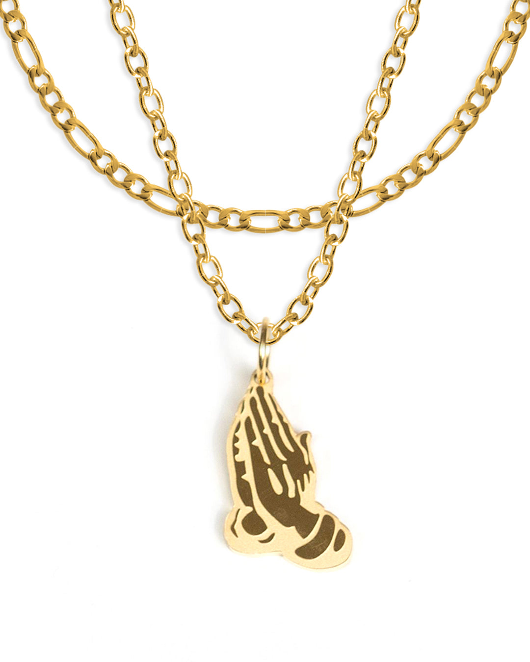 unshinebar-prayer-set-gold-halskette-mit-anh-nger-45cm image 1