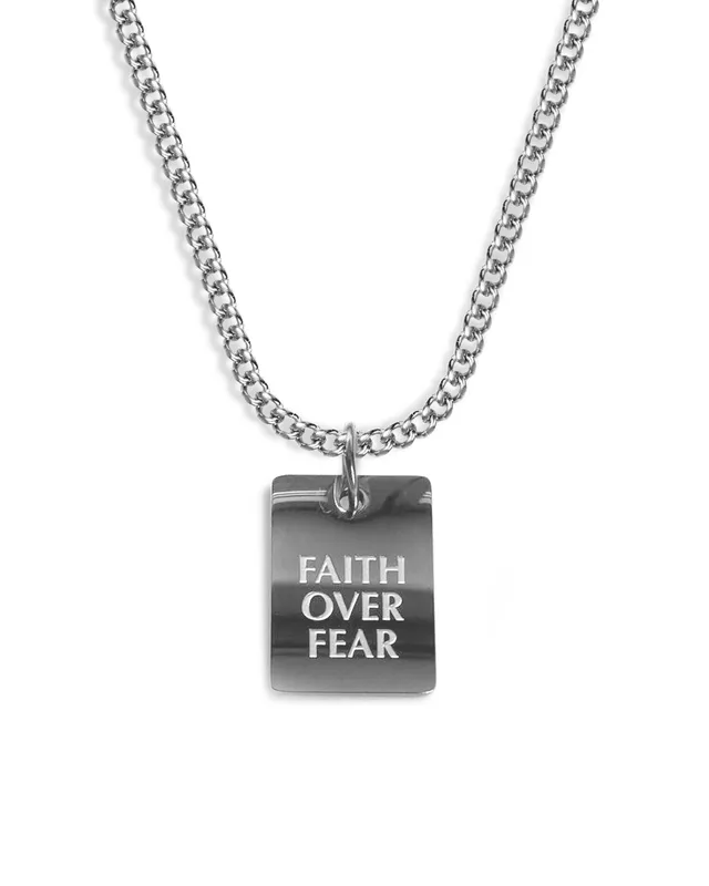 unshinebar-faith-over-fear-halskette-silber-45cm-kette image 1