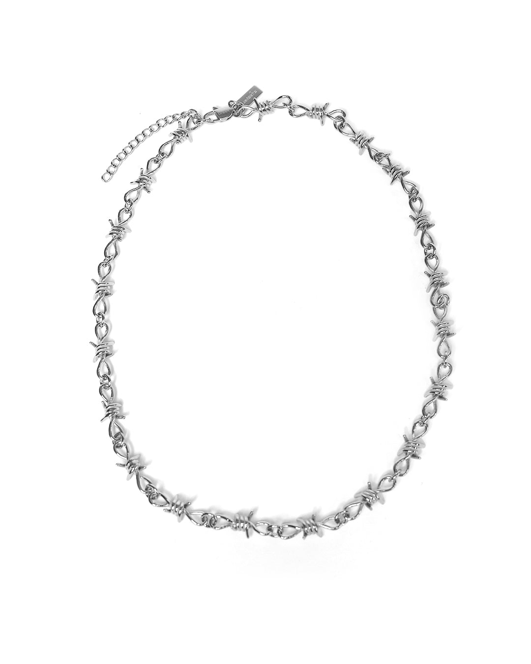 unshinebar-barbed-wire-kette-silber-45-cm-edelstahl image 1