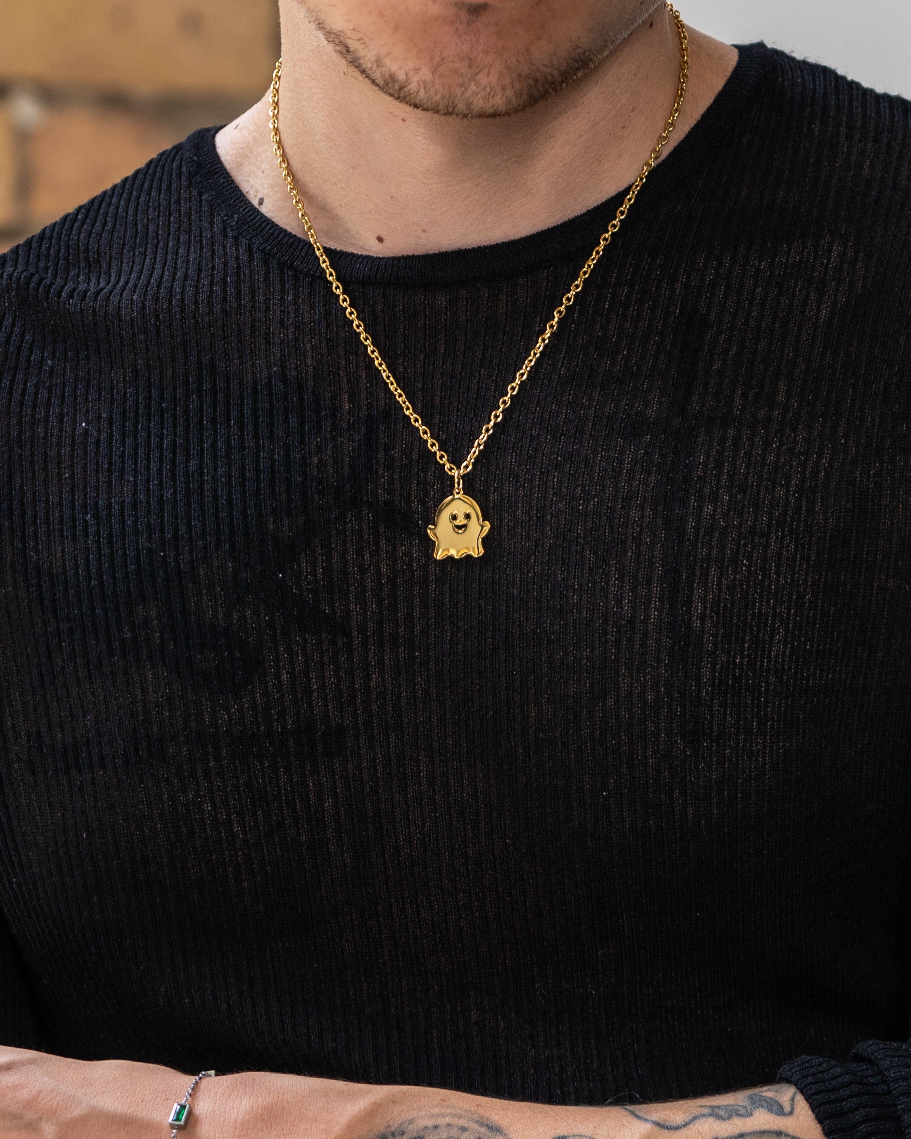 unshinebar-ghost-halskette-gold-45-cm-edelstahl-wasserfest image 2