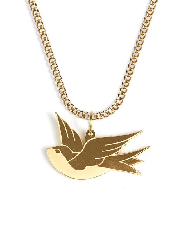unshinebar-swallow-schwalbe-halskette-gold-18k-45cm image 1