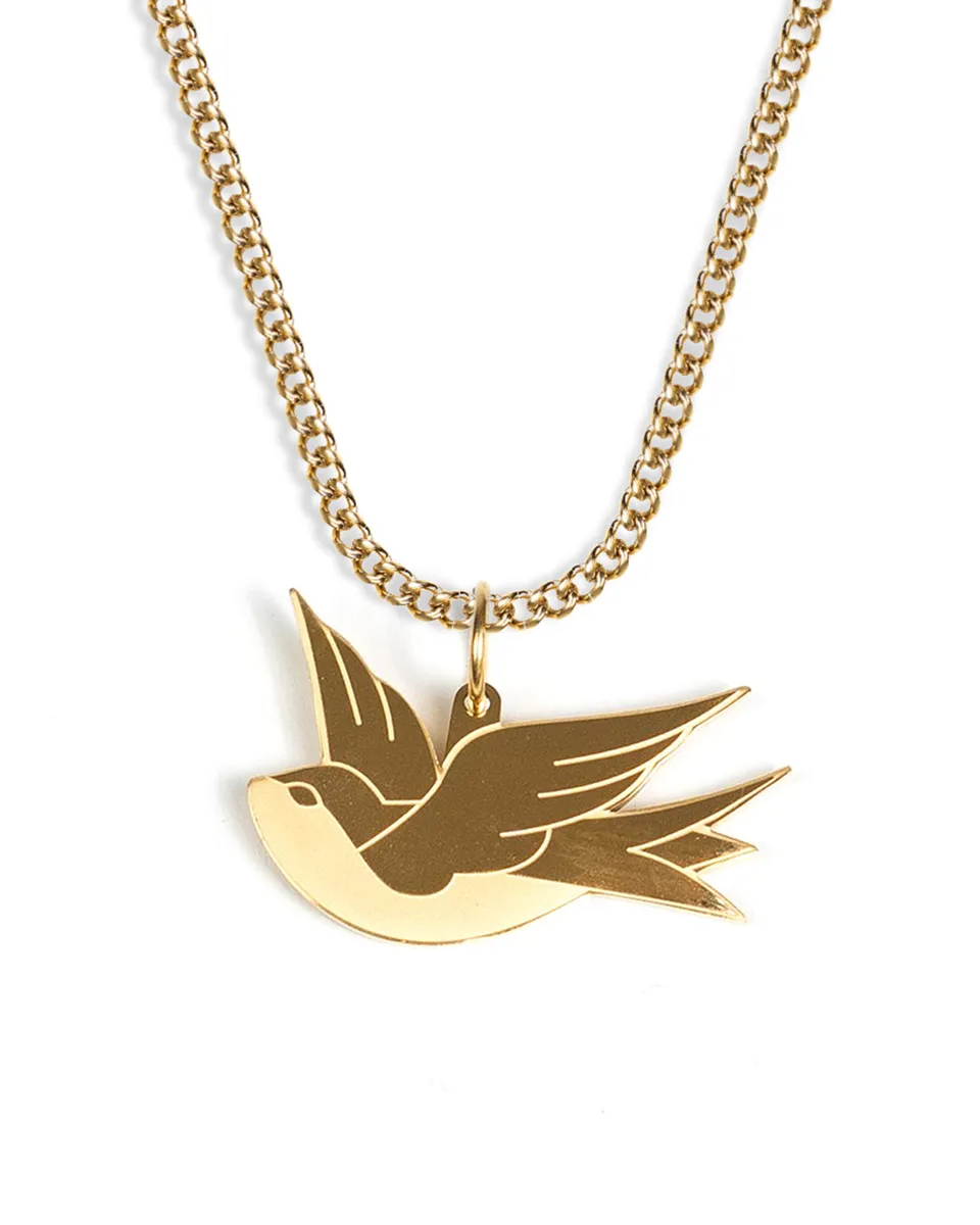 unshinebar-swallow-schwalbe-halskette-gold-18k-45cm image 1