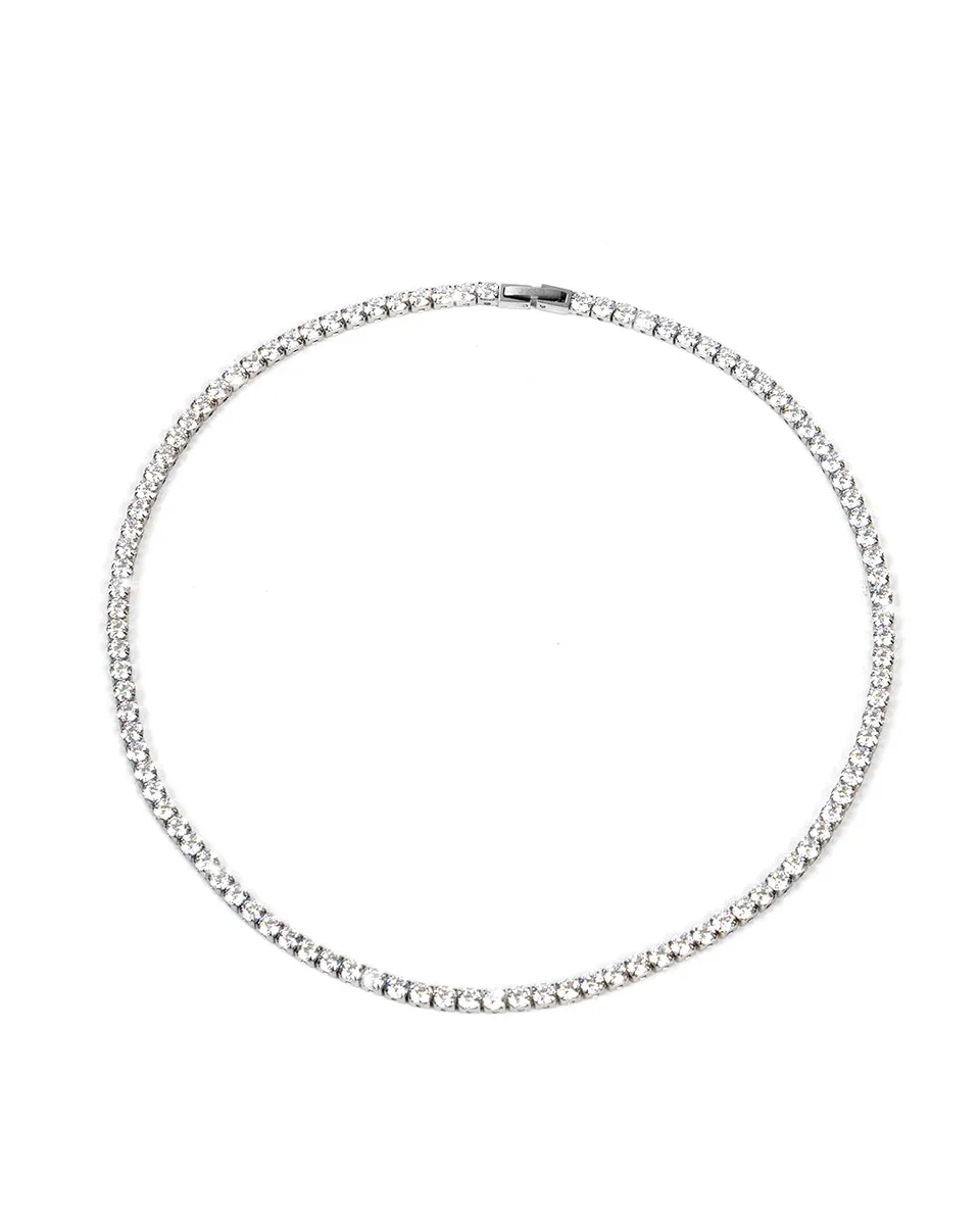 unshinebar-tennis-chain-4mm-halskette-silber-45cm-zirkonia image 1
