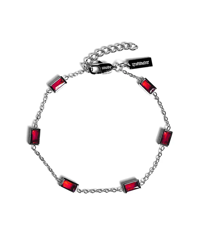 unshinebar-gemstone-armband-silber-rot-zirkonia image 1