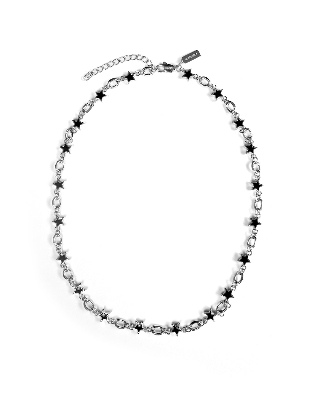 unshinebar-black-galaxy-star-kette-silber-8mm-edelstahl image 1