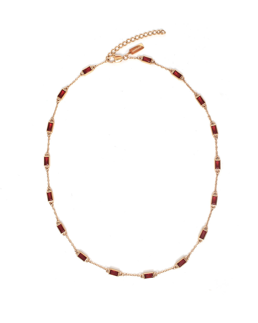unshinebar-gemstone-tennis-kette-gold-rot-45-5-cm image 1