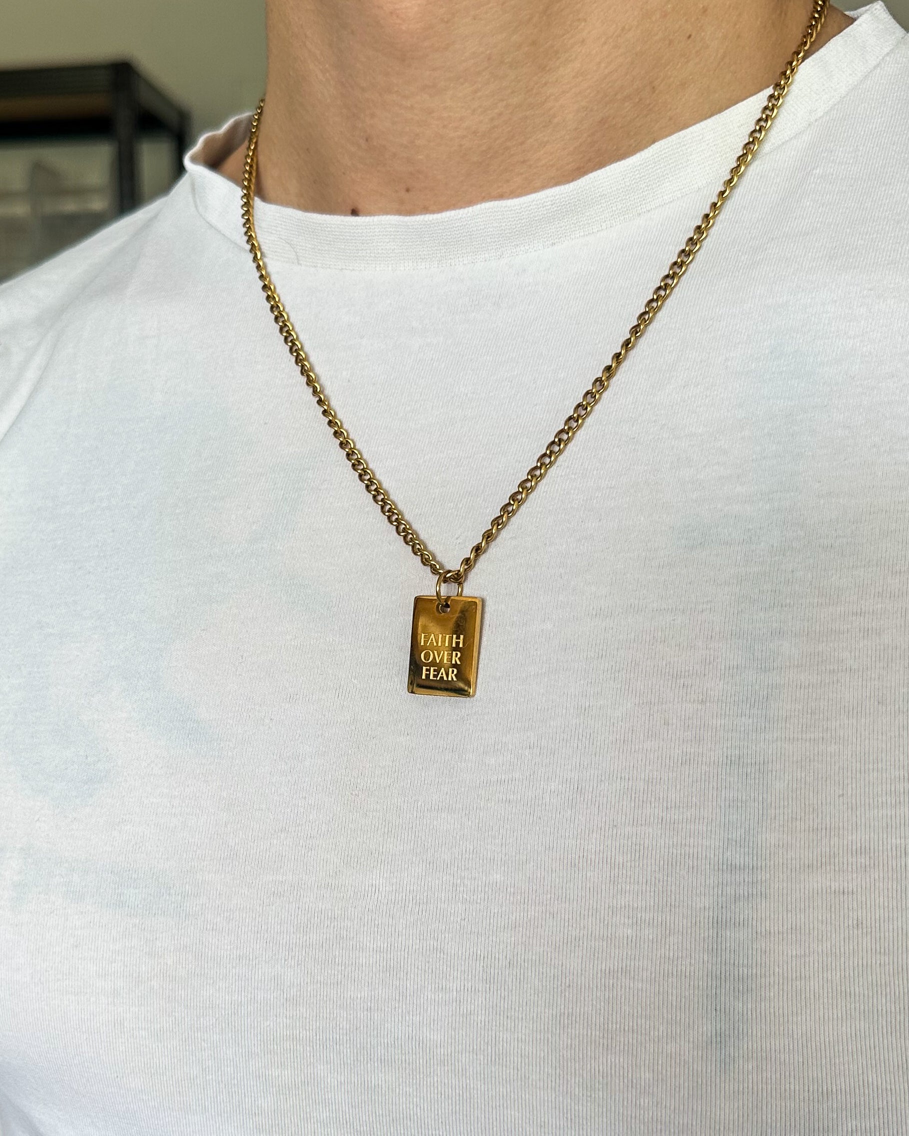 unshinebar-faith-over-fear-kette-halskette-gold-45cm image 4