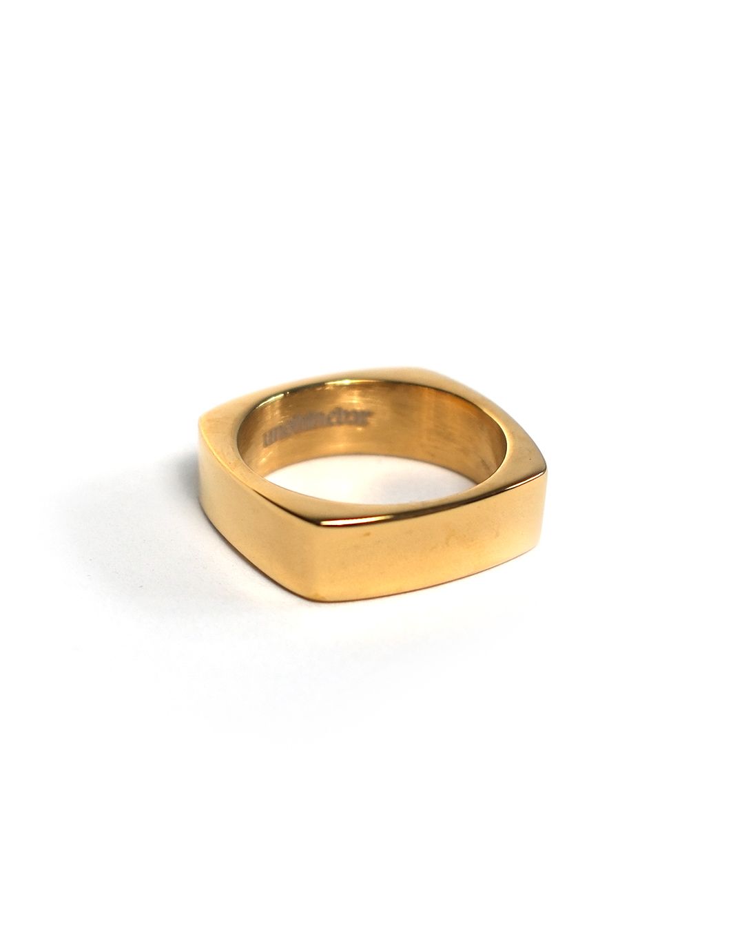 unshinebar-square-ring-siegelring-edelstahl-gold image 2