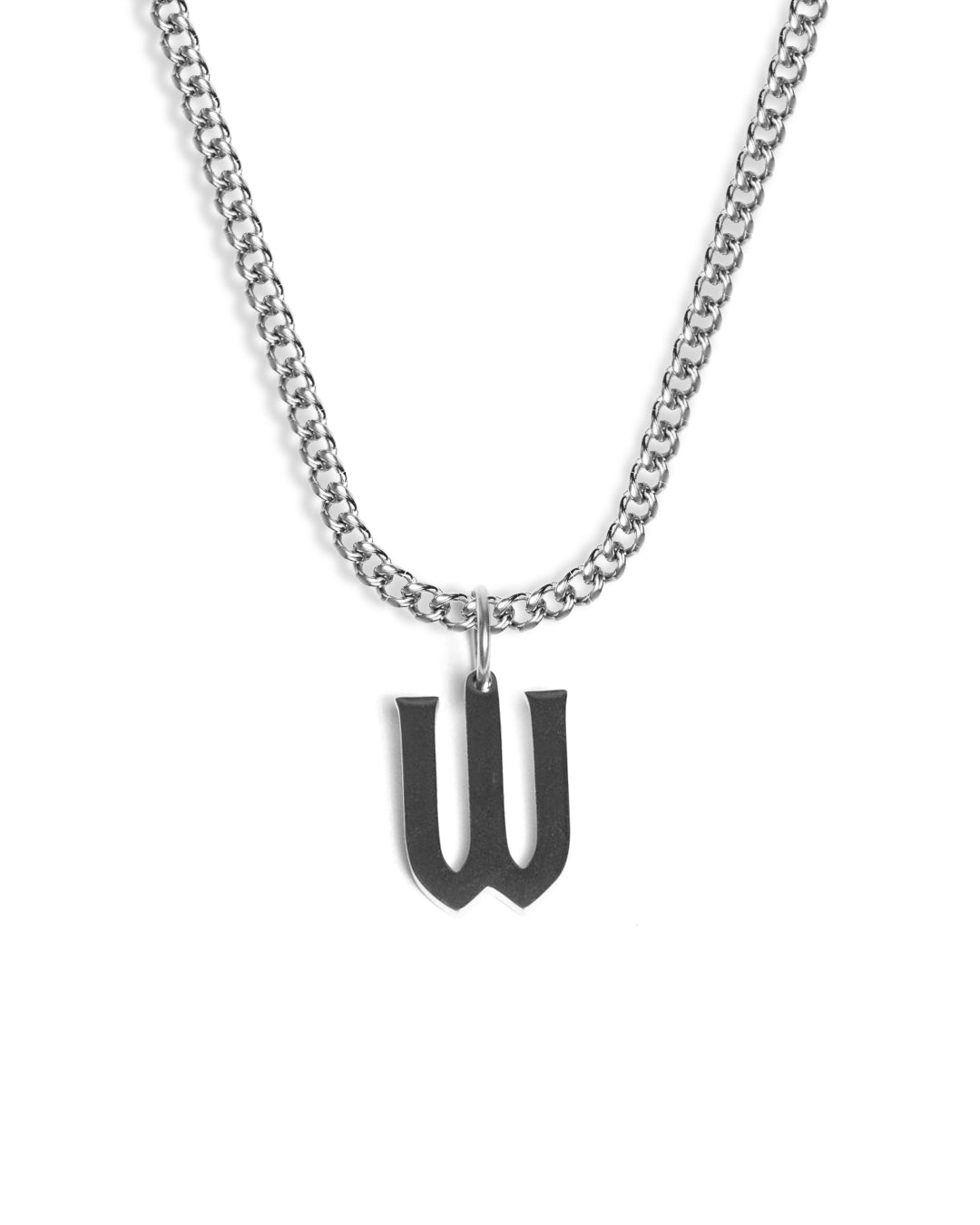 unshinebar-initial-w-necklace-halskette-silber-45cm image 1