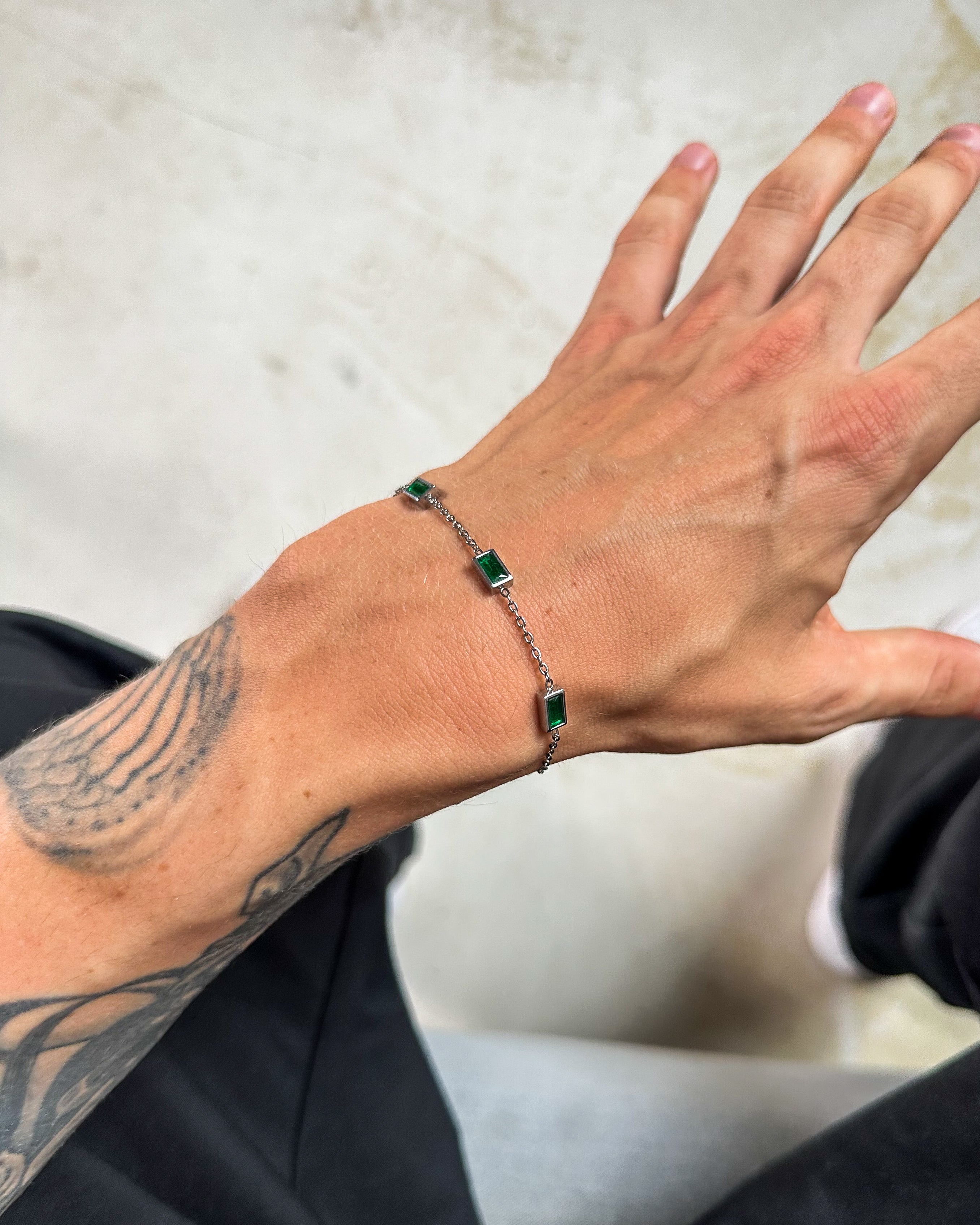 unshinebar-gemstone-tennisarmband-gr-n-silber image 3