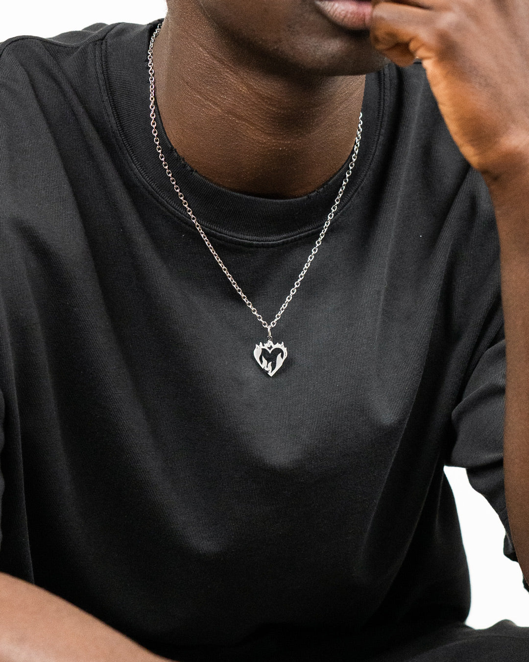 unshinebar-burning-heart-kette-silber-50-55cm-herz image 2