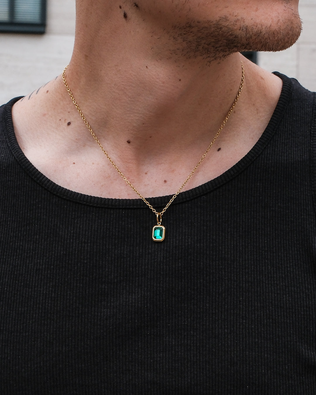 unshinebar-emerald-green-halskette-gold-zirkonia-45cm image 2