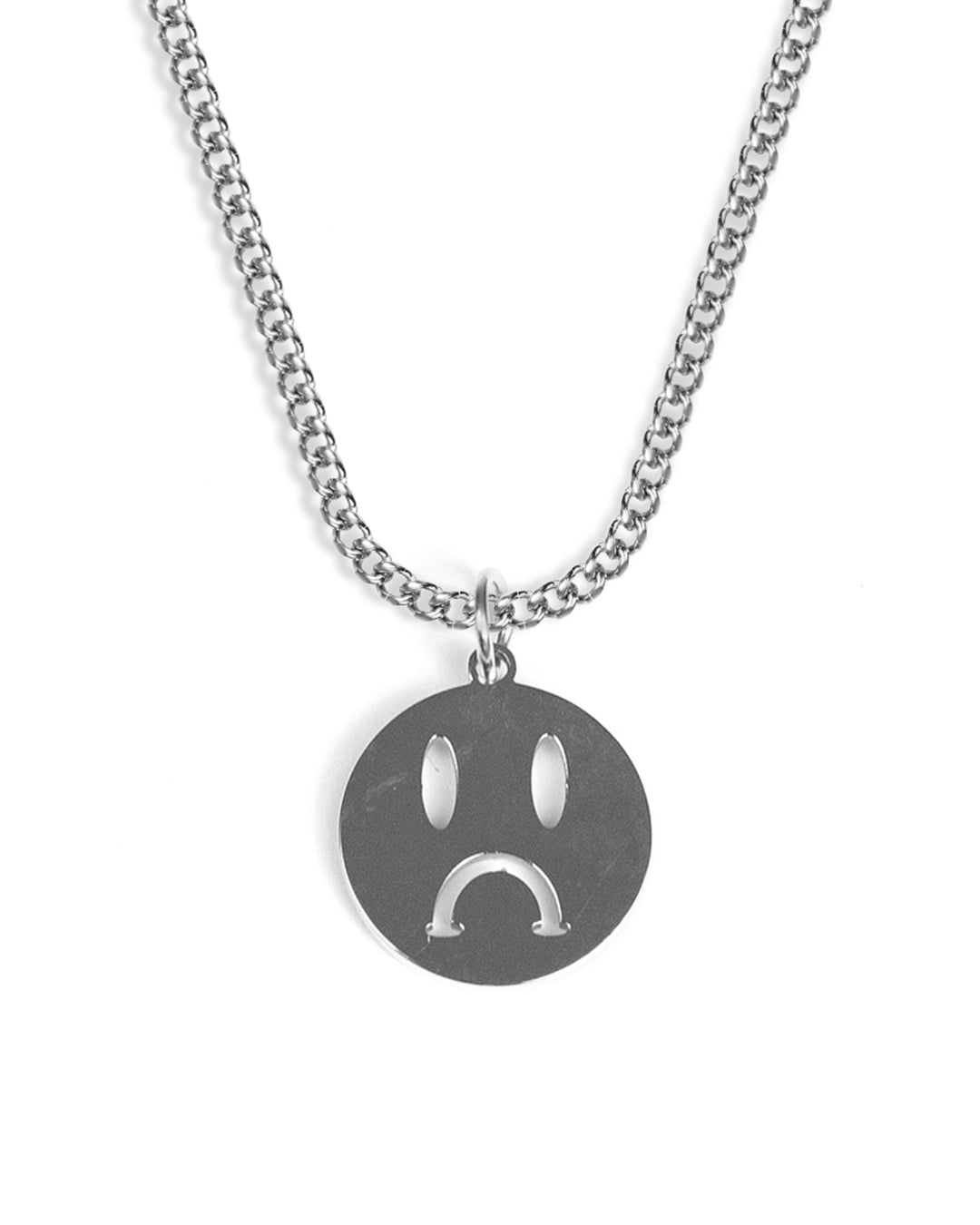 unshinebar-sad-emoji-halskette-silber-45-cm image 1