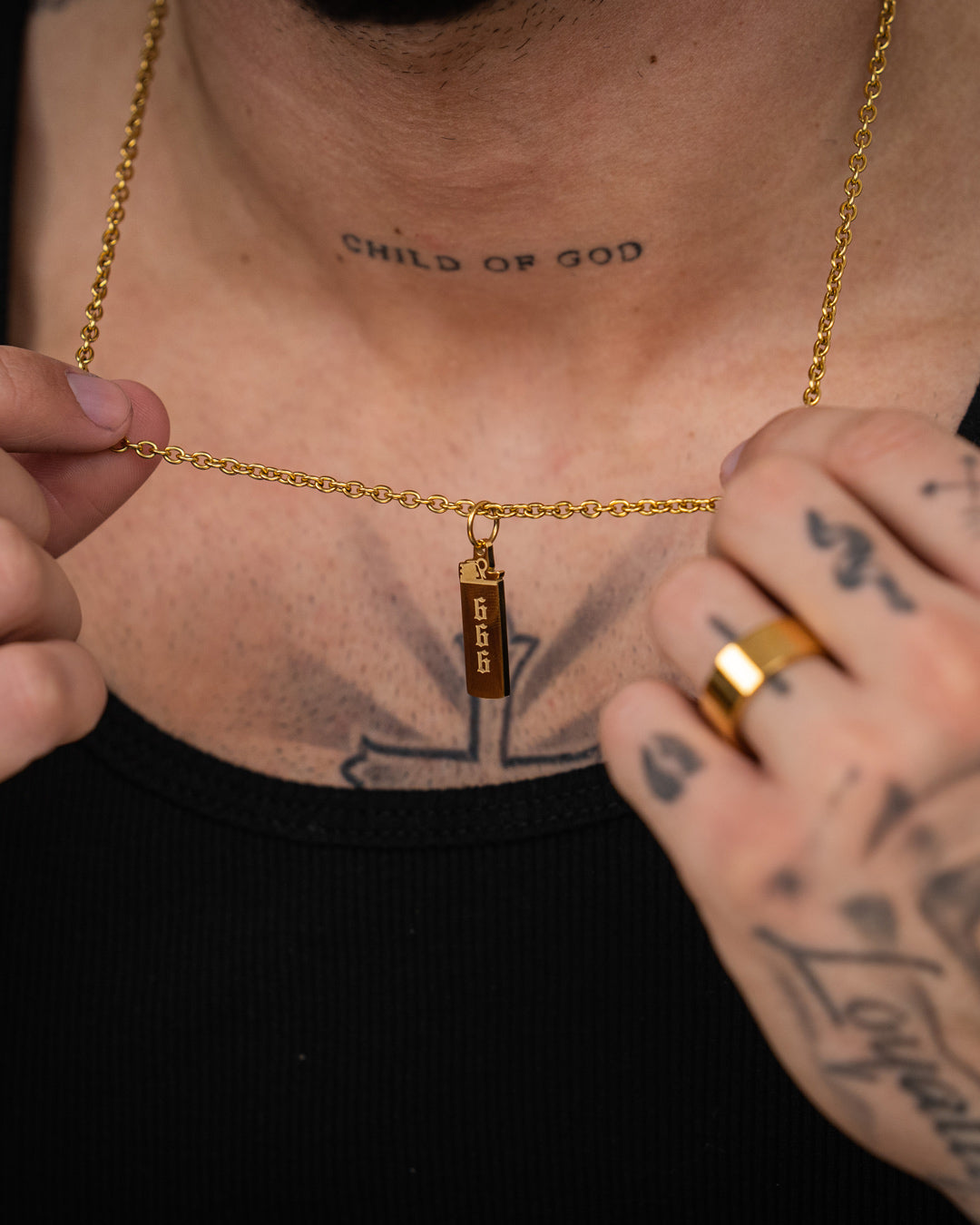 unshinebar-lighter-kette-gold-mit-feuerzeug-anh-nger-666-edelstahl image 2