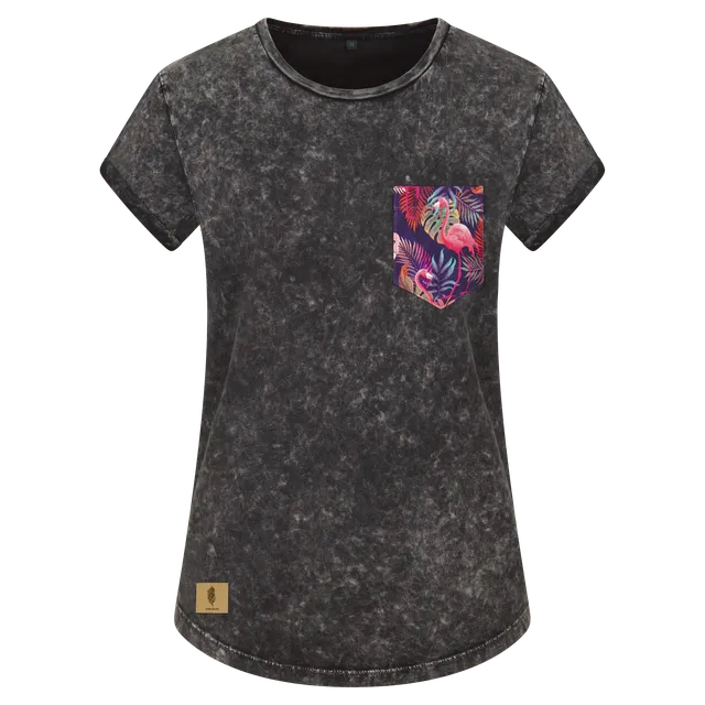 edelbunt-flamingo-t-shirt-damen-biobaumwolle image 1