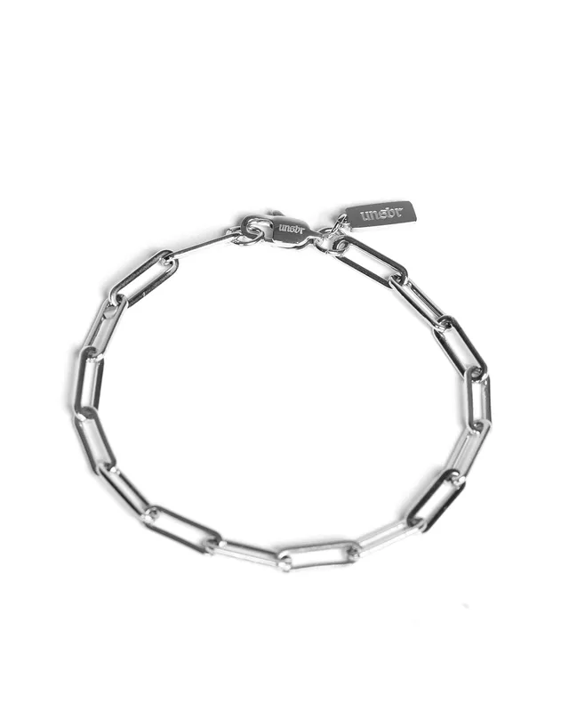 unshinebar-paperclip-armband-silber-5mm-edelstahl-19-5cm image 1