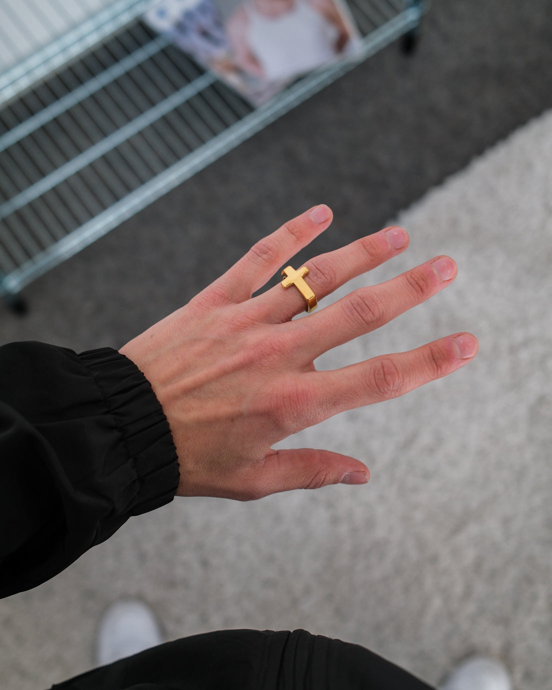 unshinebar-cross-ring-silber-edelstahl-gr-9 image 3