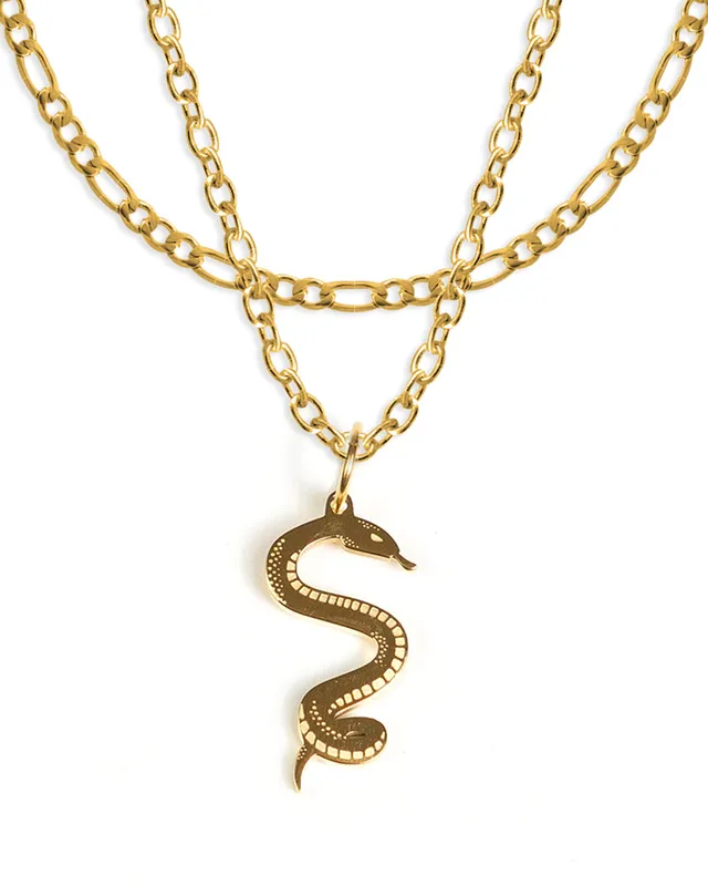 unshinebar-snake-set-goldkette-45cm-mit-anh-nger-edelstahl image 1