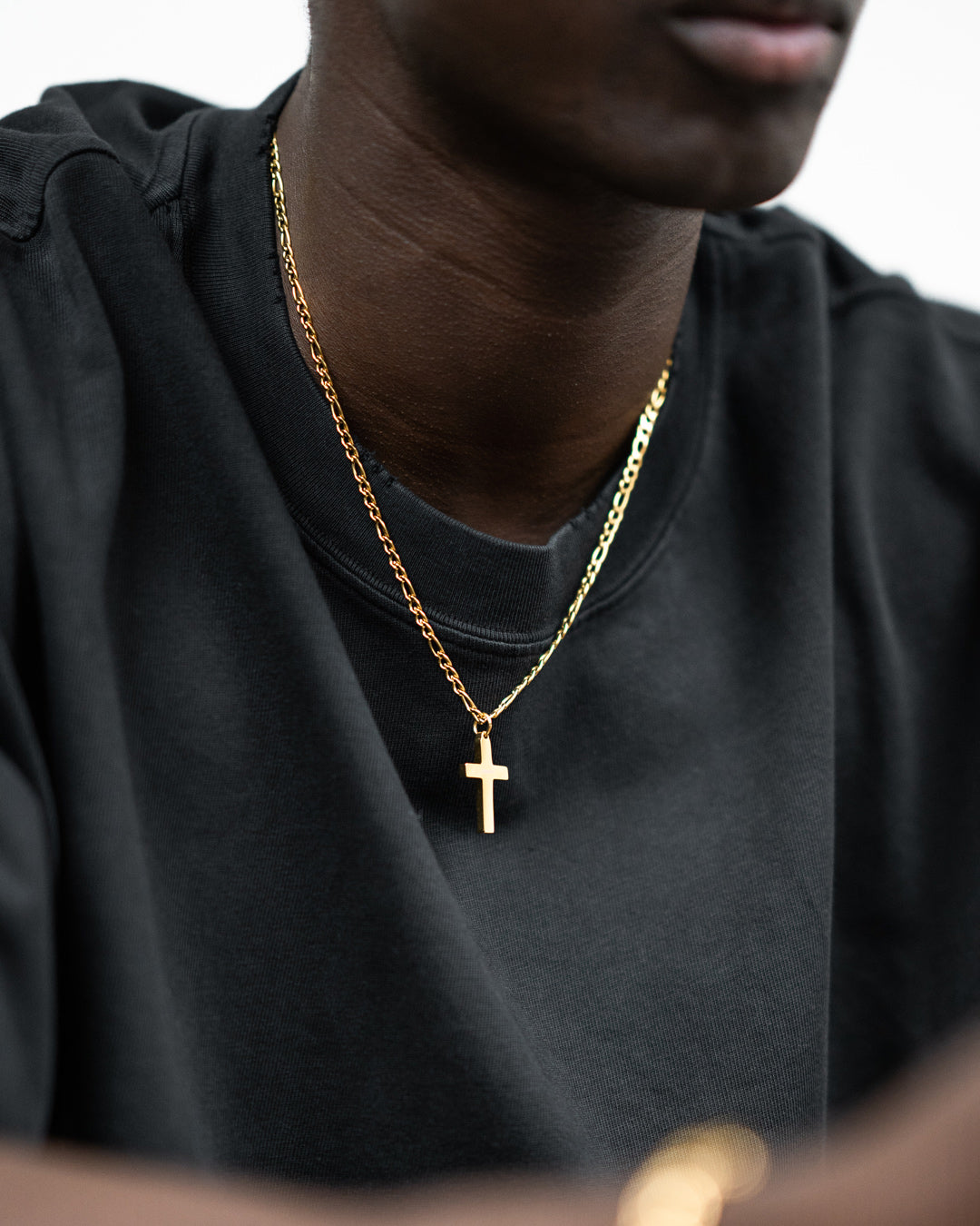 unshinebar-cross-necklace-halskette-gold-45cm-wasserdicht image 2