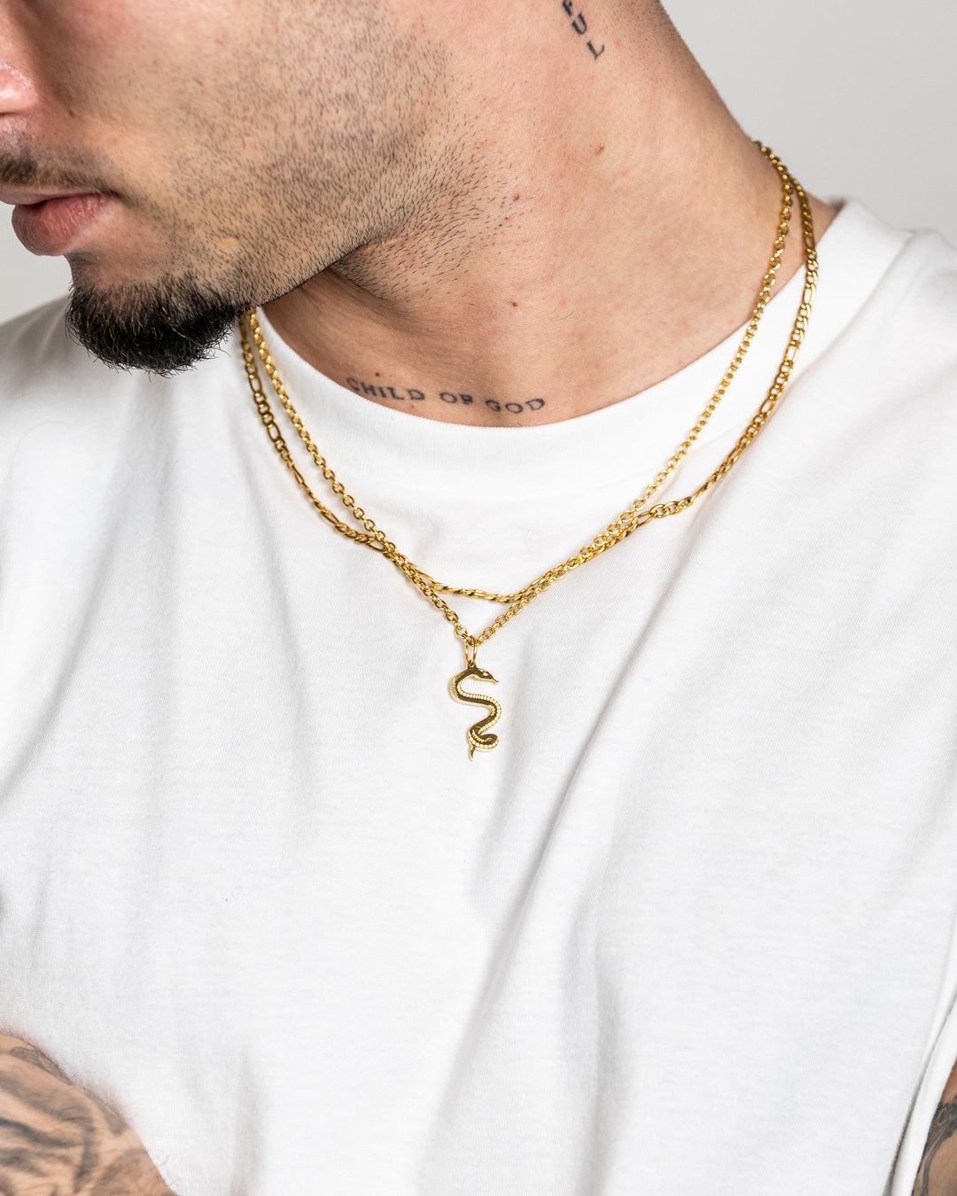 unshinebar-snake-set-goldkette-45cm-mit-anh-nger-edelstahl image 2