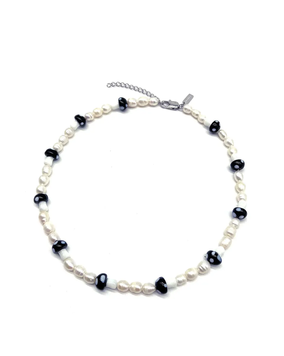 unshinebar-pearl-mushroom-chain-kette-schwarz-s-wasserperlen image 1
