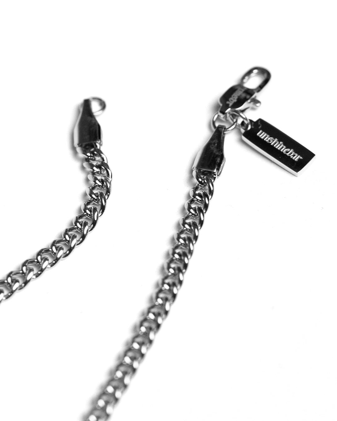 unshinebar-curb-chain-halskette-silber-3-5mm-45cm image 2