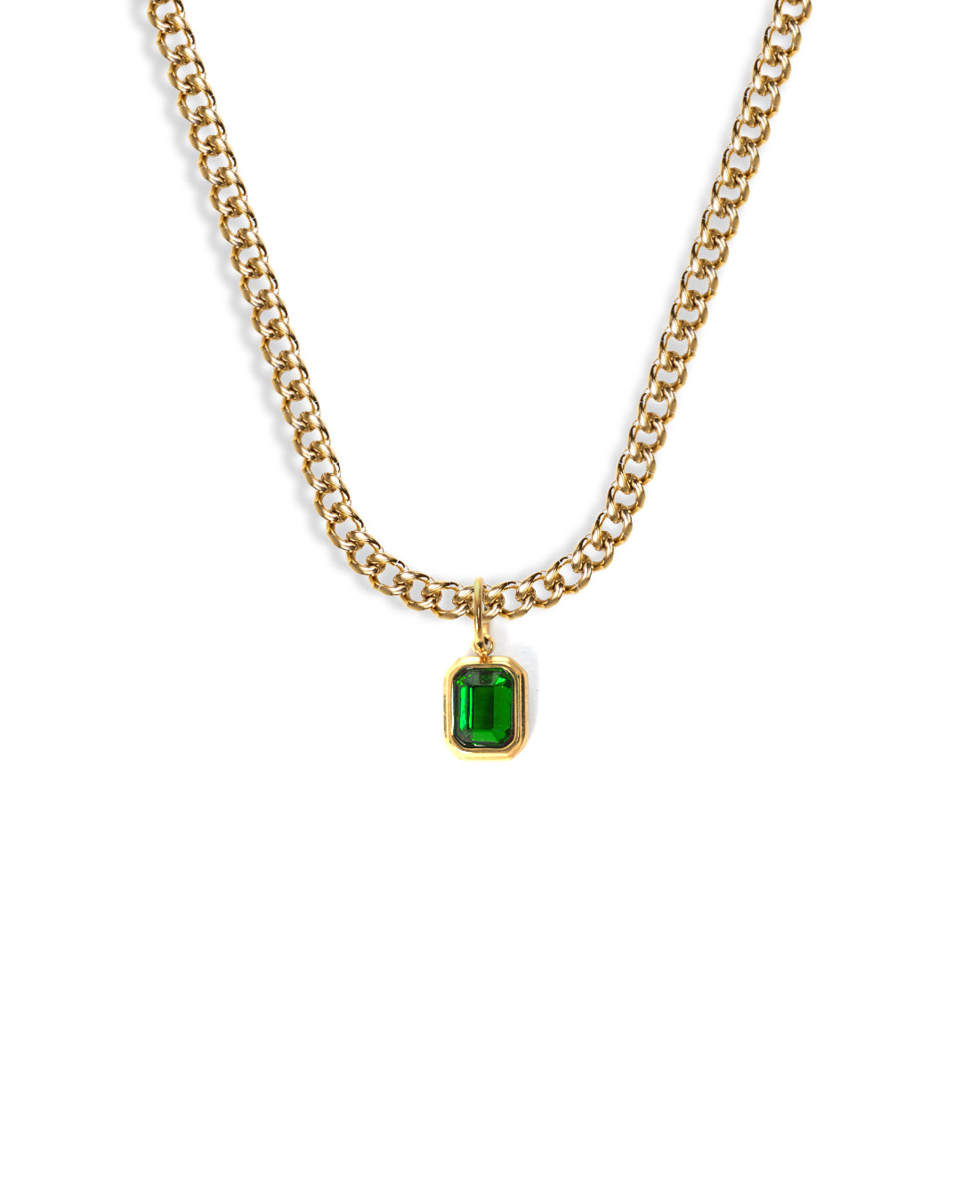 unshinebar-emerald-green-halskette-gold-zirkonia-45cm image 1