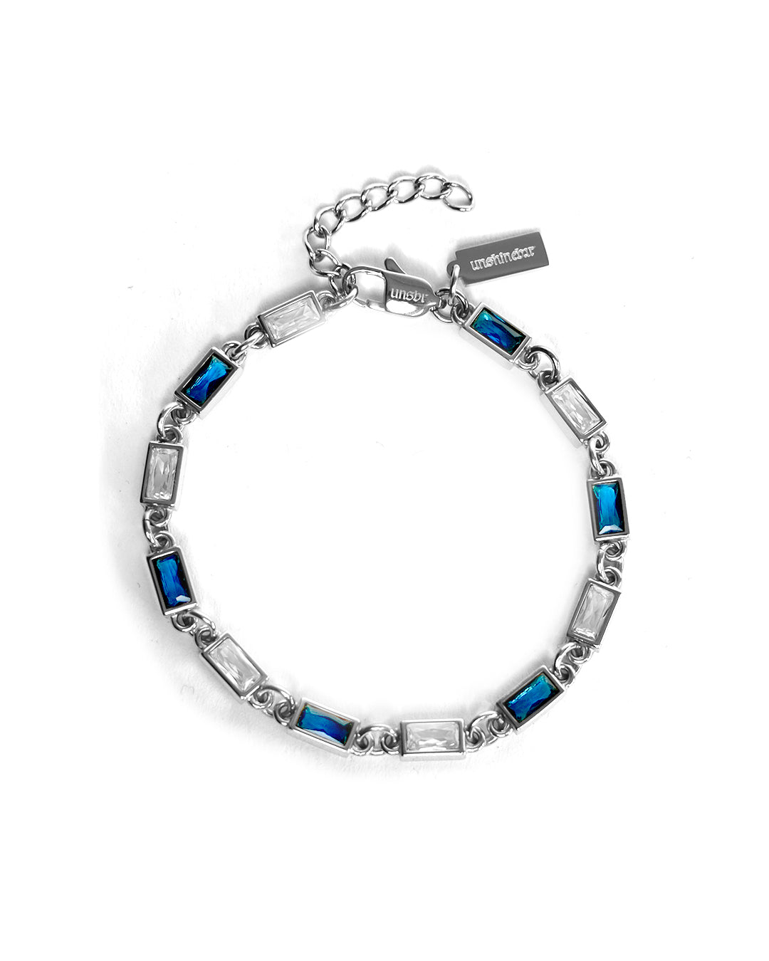 unshinebar-blue-ocean-armband-silber-mit-blauen-zirkonia-steinen image 1