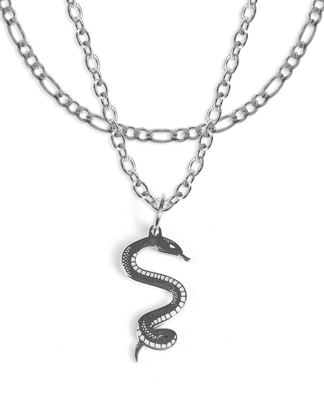 unshinebar-snake-schmuck-set-silber-45cm-edelstahl image 1
