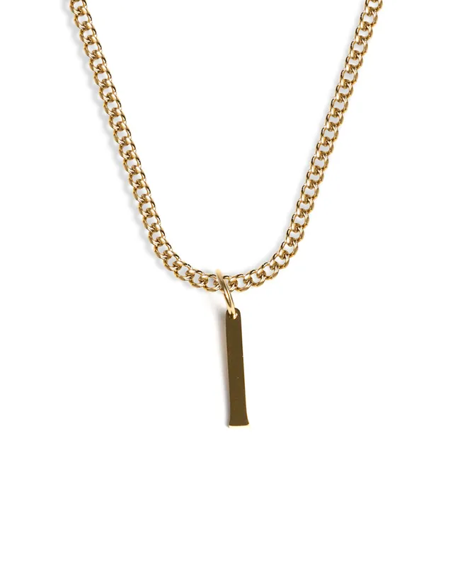 unshinebar-initial-i-halskette-gold-45cm-edelstahl image 1