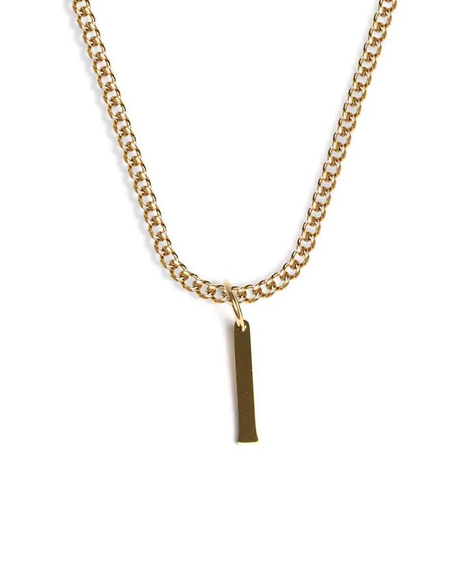 unshinebar-initial-i-halskette-gold-45cm-edelstahl image 1