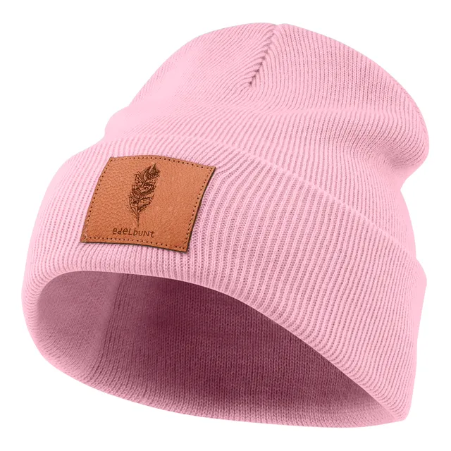 edelbunt-bern-m-tze-beanie-altrosa-brauner-patch image 1