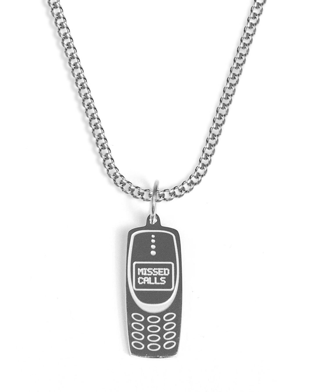 unshinebar-phone-necklace-halskette-silber-45cm-edelstahl image 1
