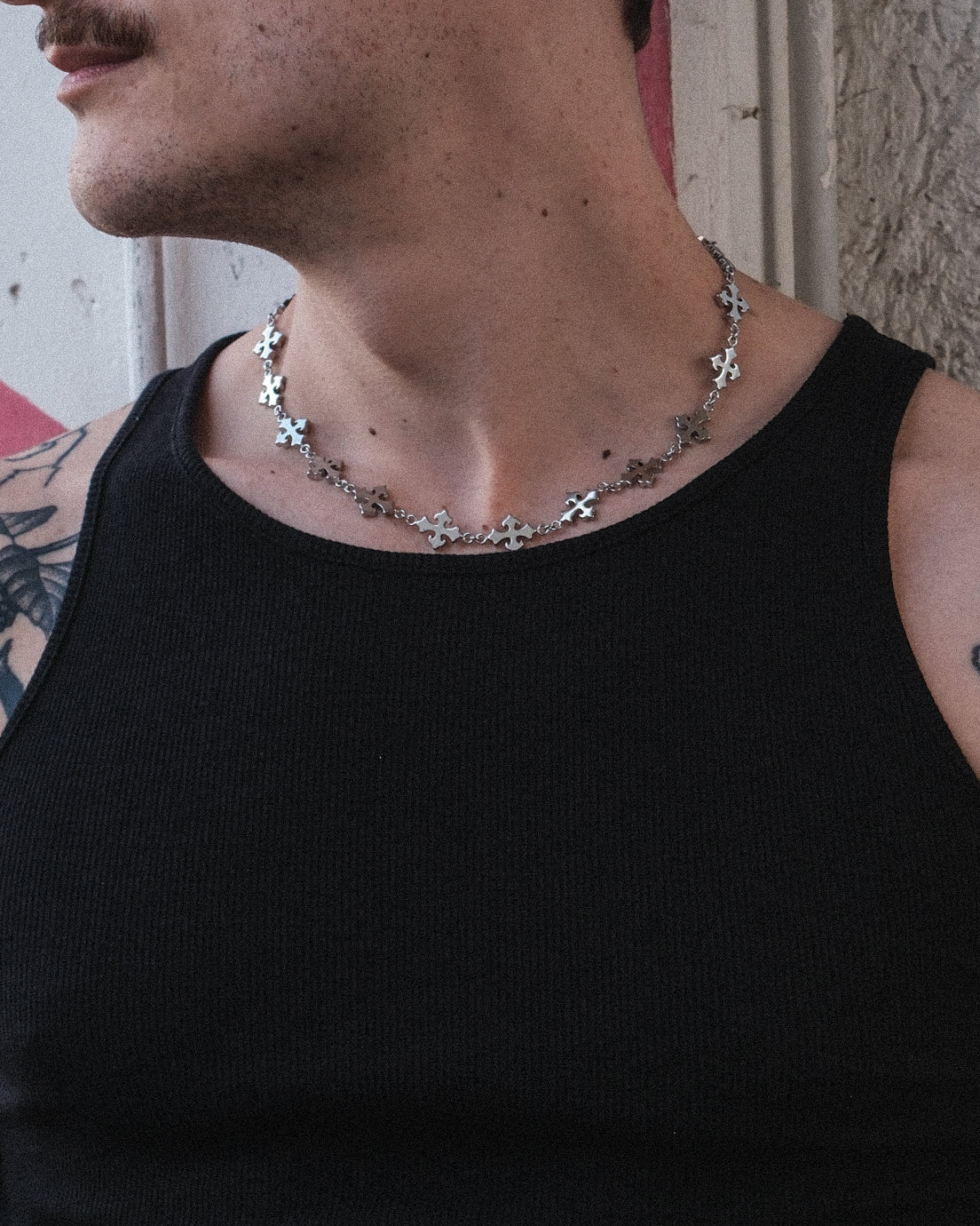 unshinebar-legacy-cross-kette-silber-45-cm-edelstahl image 2