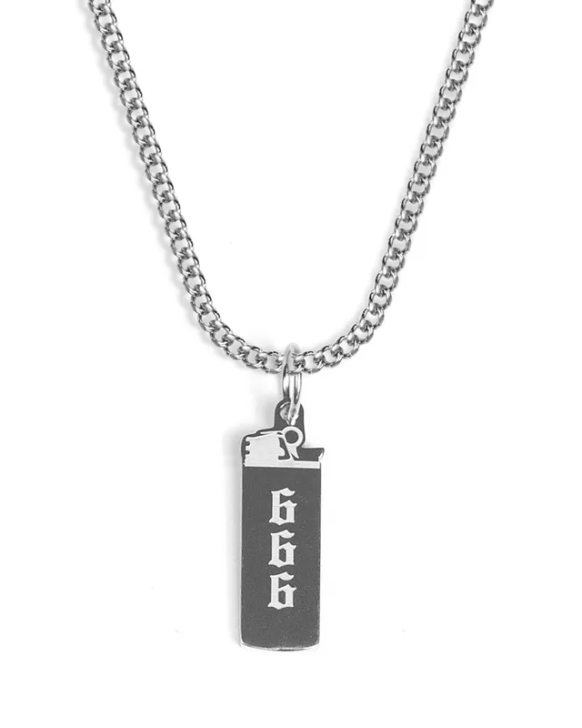 unshinebar-lighter-halskette-silber-45-cm-666-edelstahl image 1