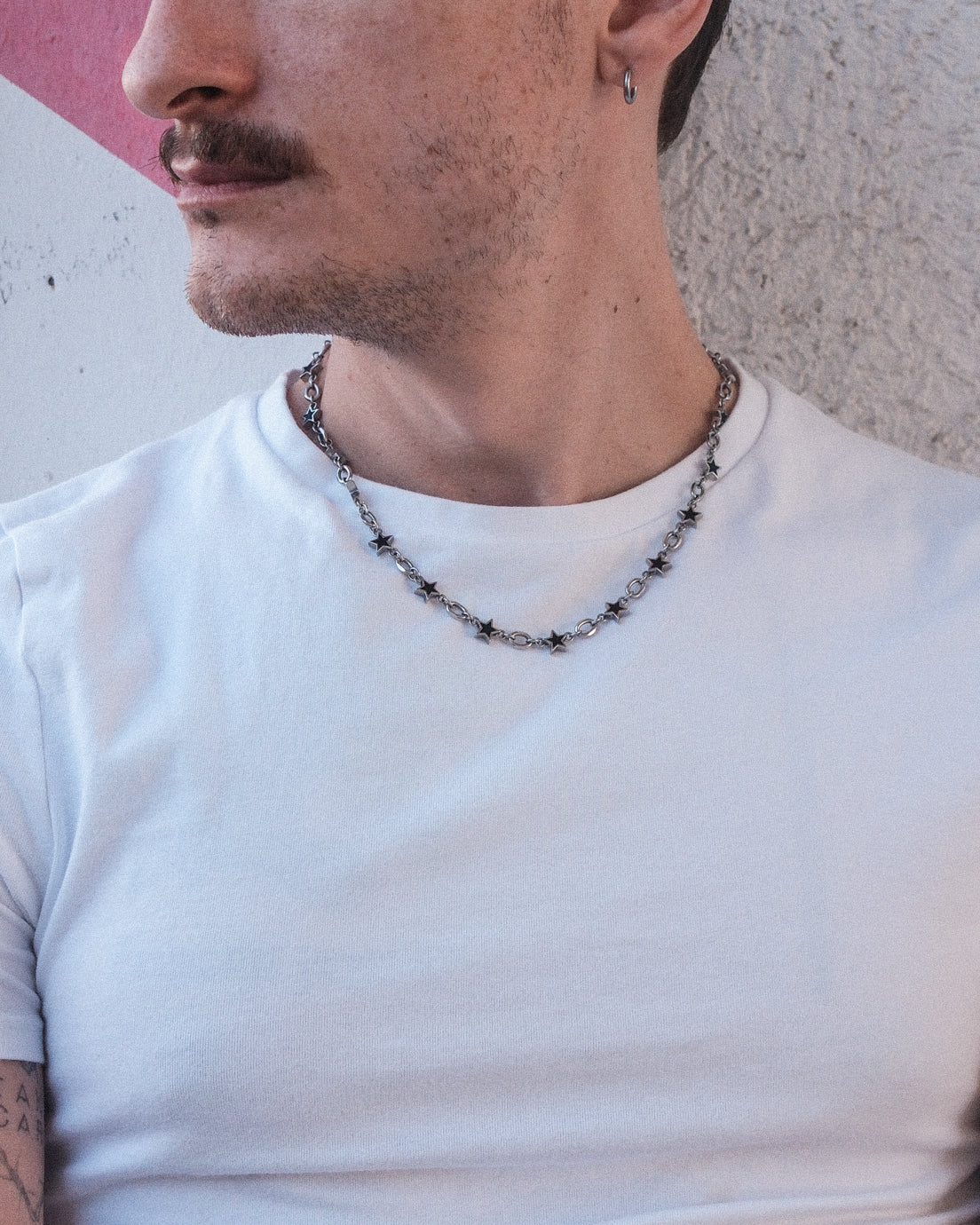 unshinebar-black-galaxy-star-kette-silber-8mm-edelstahl image 3