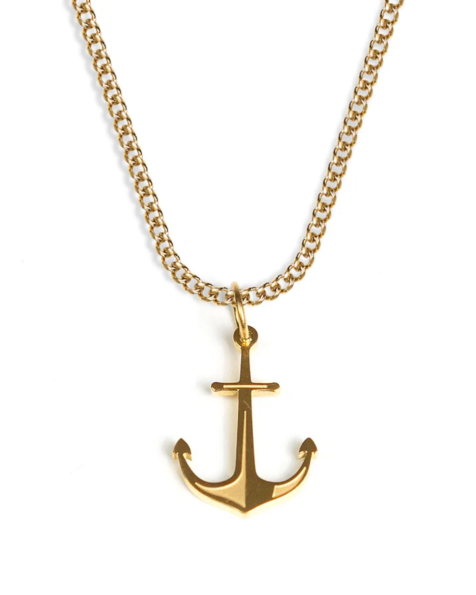 unshinebar-anchor-halskette-gold-anker-45cm-edelstahl image 1