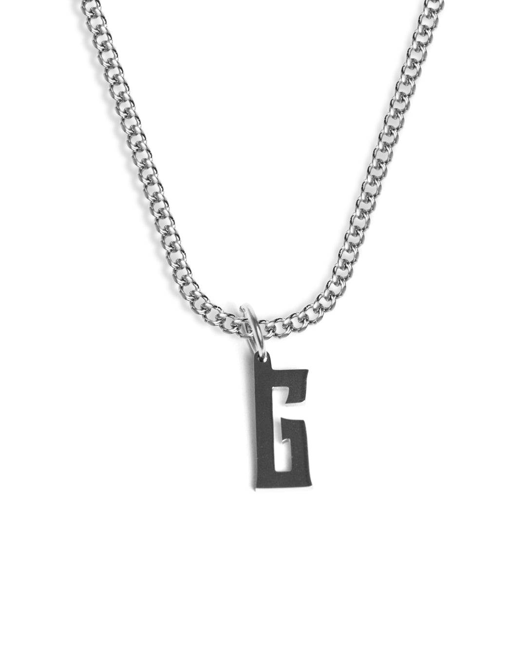 unshinebar-initial-g-halskette-silber-45cm-edelstahl image 1