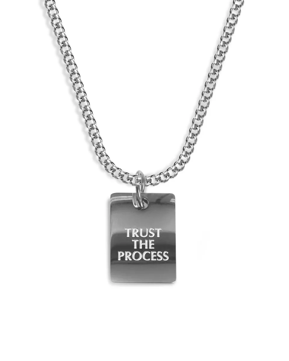 unshinebar-trust-the-process-kette-silber-schrift image 1