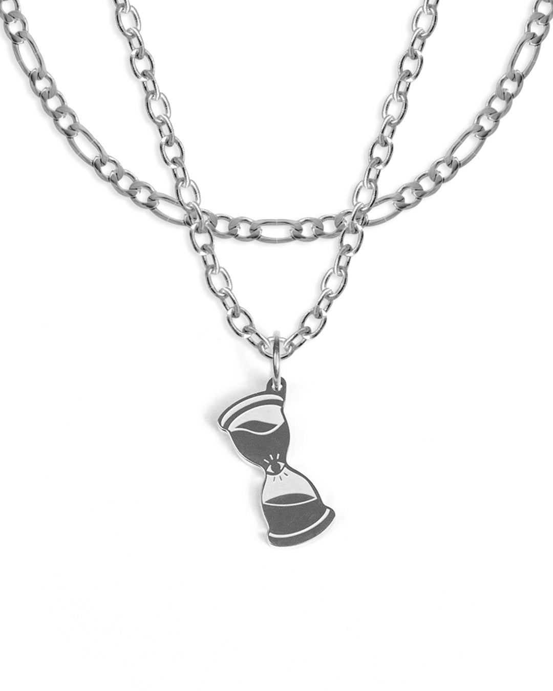 unshinebar-time-set-halskette-silber-sanduhr-anh-nger image 1