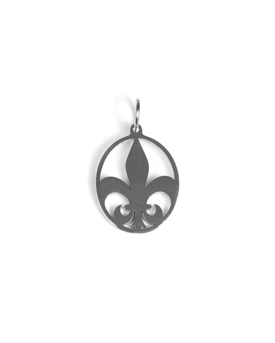 unshinebar-fleur-de-lis-anh-nger-silber-lilie-edelstahl image 1