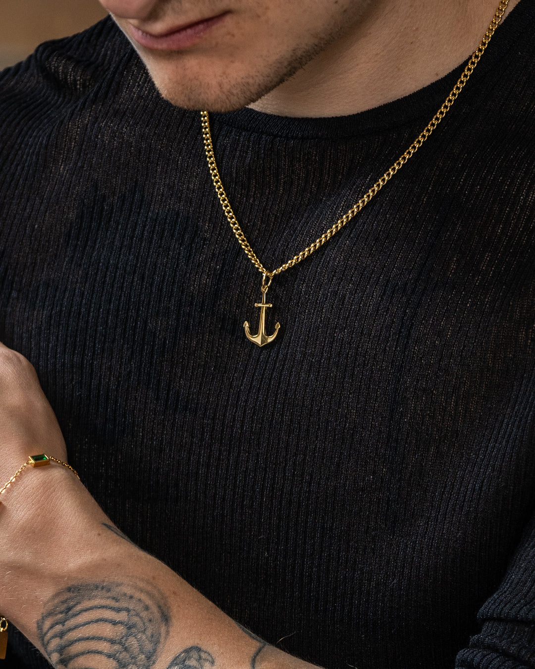 unshinebar-anchor-halskette-gold-anker-45cm-edelstahl image 5