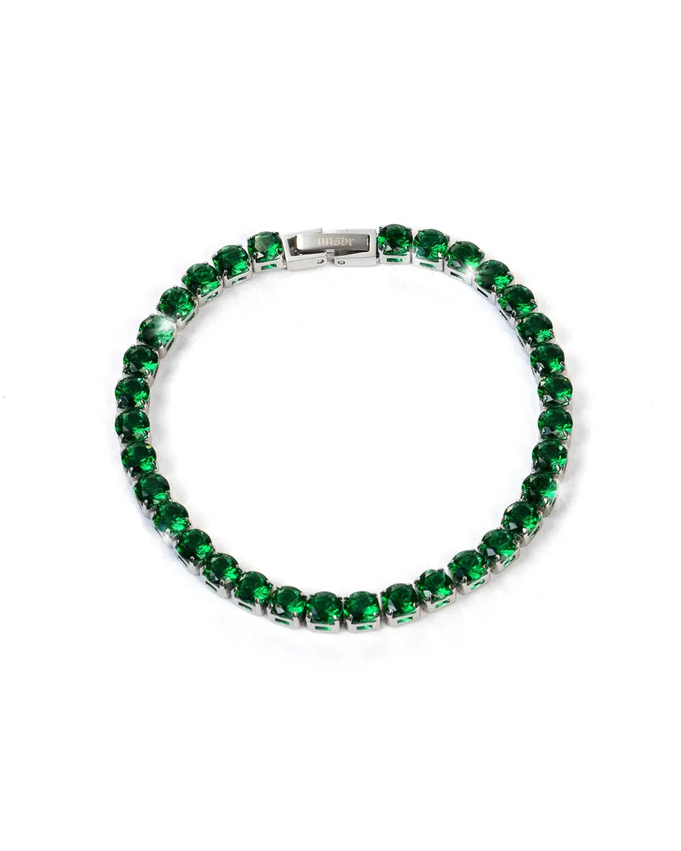 unshinebar-tennis-armband-gr-n-5mm-silber-zirkonia-19-5cm image 1